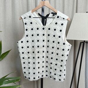 J.Crew Ivory Circle Eyelet Lace Blouse